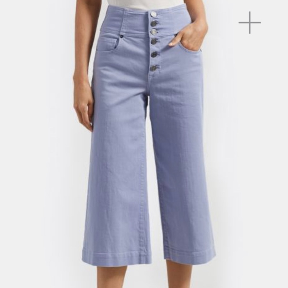 Joie Lavender Wide-Leg Crop Jeans